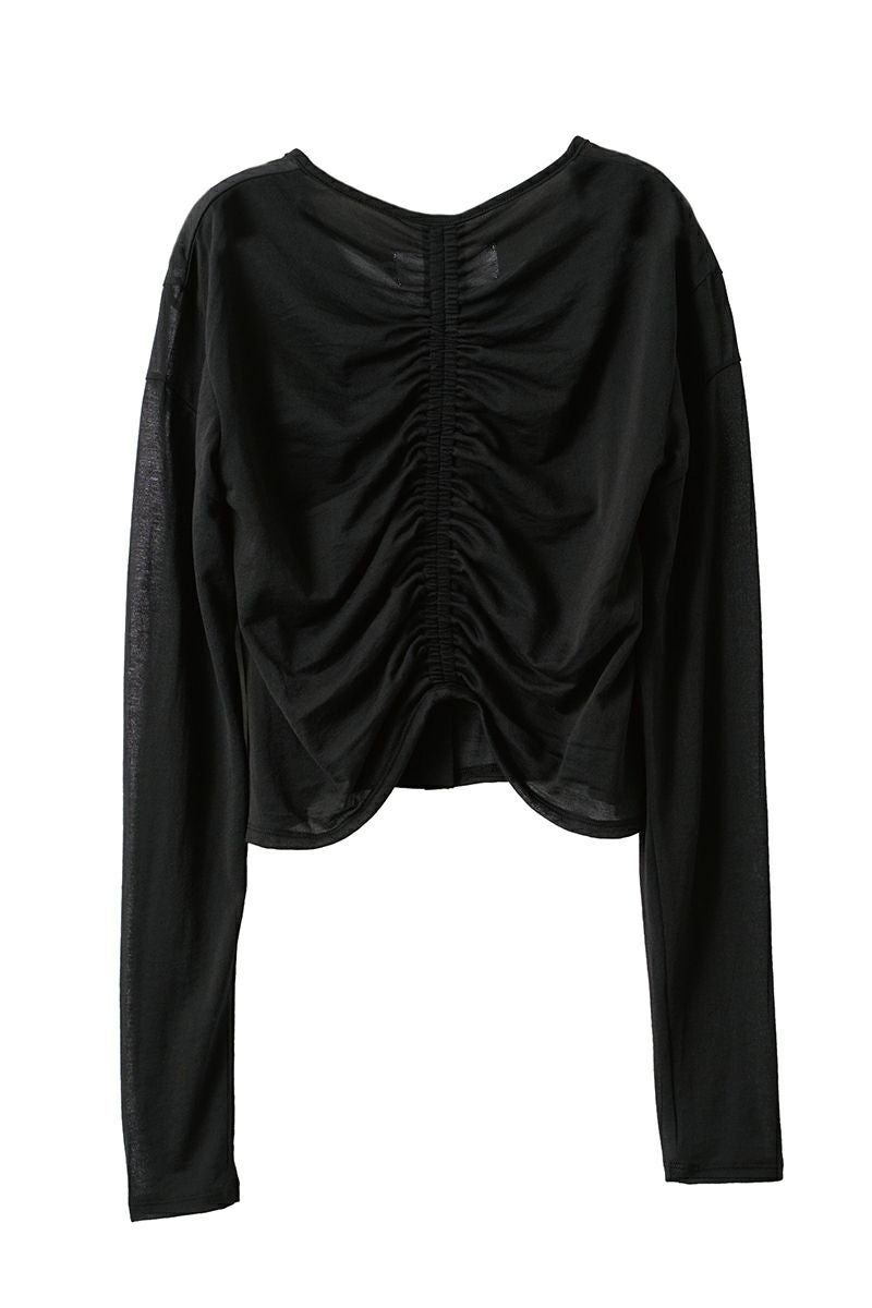 JANE SMITH(ジェーンスミス)SHEER BACK GYATHER CADIGAN シアーバックギャザーカーディガン 24SCT-#328L -3