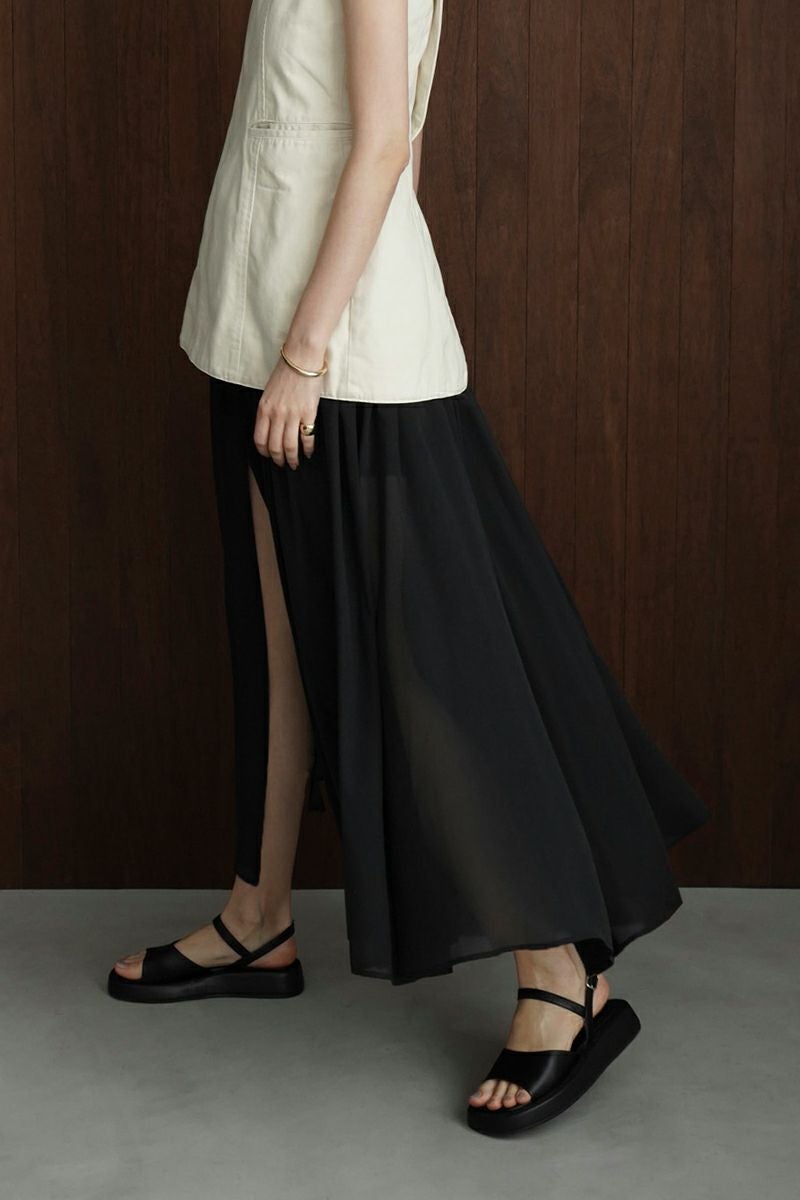 CLANE(クラネ)SHEER SLIT SKIRT シアースリットスカート 14109-6172 -11
