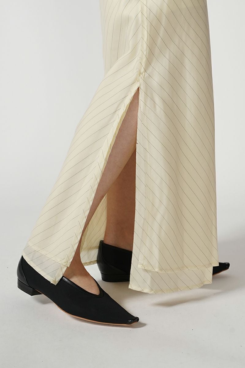 JANE SMITH(ジェーンスミス)WASHED CUPRO STRIPE LONG SKIRT ウォッシュドキュプラストライプ長袖スカート 24SSK-#306L -3