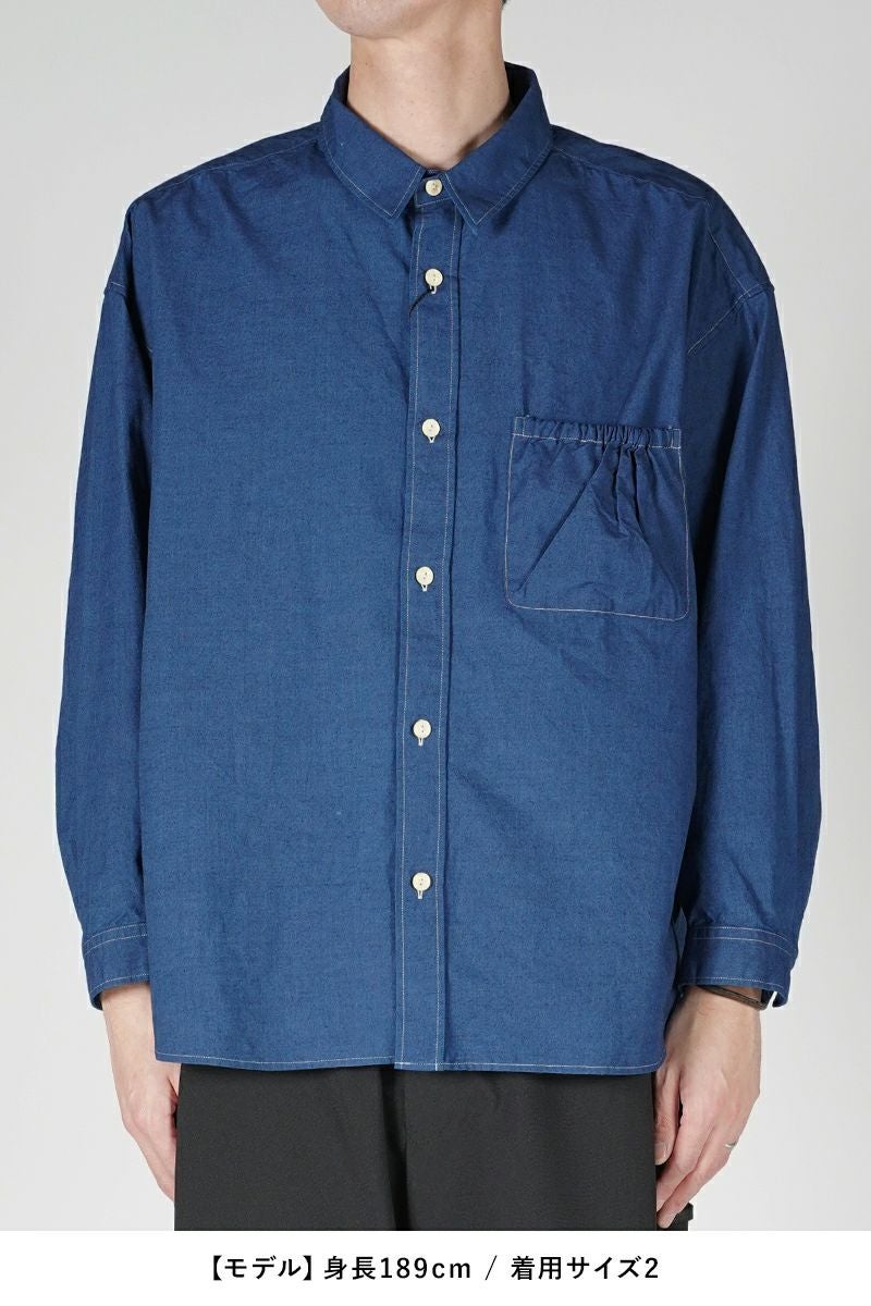 refomed(リフォメッド)WRIST PATCH WIDE SHIRT CHAMBRAY リストパッチワイドシャツ シャンブレー RESH-006 -9