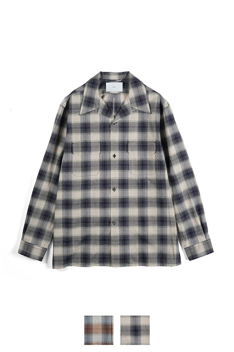 SUGARHILL(シュガーヒル)YAK OMBRE PLAID OPEN COLLAR BLOUSE ヤクオンブレプレイド オープンカラーブラウス 2441000501