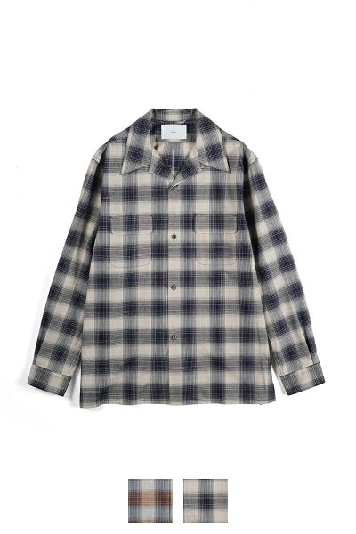 SUGARHILL(シュガーヒル)YAK OMBRE PLAID OPEN COLLAR BLOUSE ヤクオンブレプレイド オープンカラーブラウス 2441000501