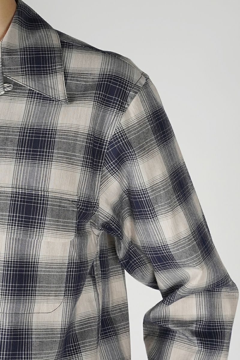 SUGARHILL(シュガーヒル)YAK OMBRE PLAID OPEN COLLAR BLOUSE ヤクオンブレプレイド オープンカラーブラウス 2441000501 -2
