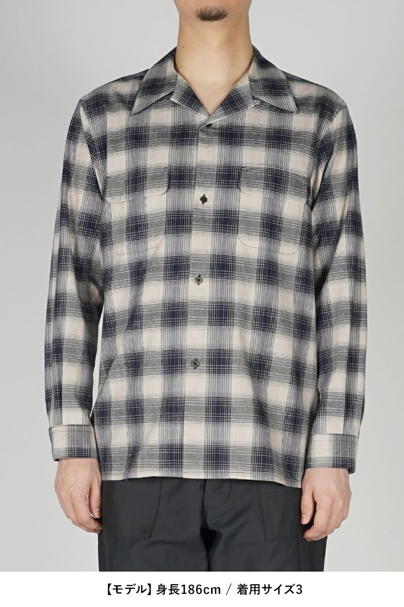 SUGARHILL(シュガーヒル)YAK OMBRE PLAID OPEN COLLAR BLOUSE ヤクオンブレプレイド オープンカラーブラウス 2441000501 -9