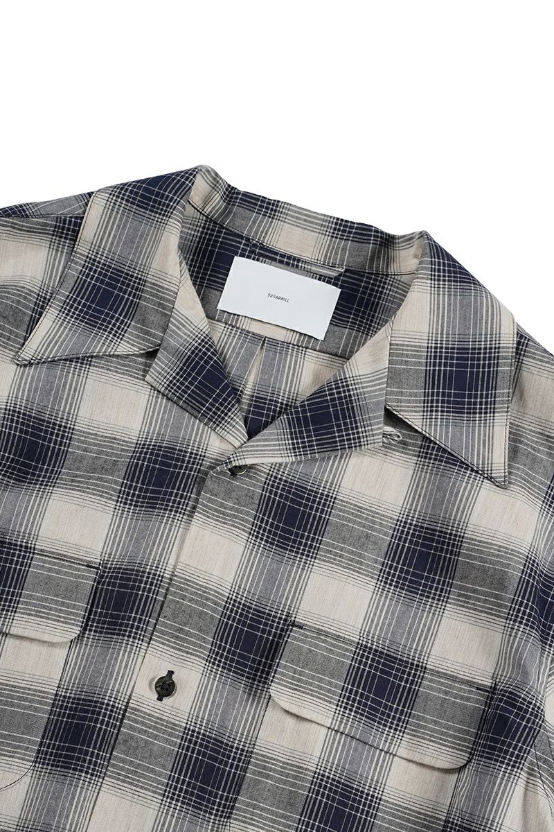 SUGARHILL(シュガーヒル)YAK OMBRE PLAID OPEN COLLAR BLOUSE ヤクオンブレプレイド オープンカラーブラウス 2441000501 -14