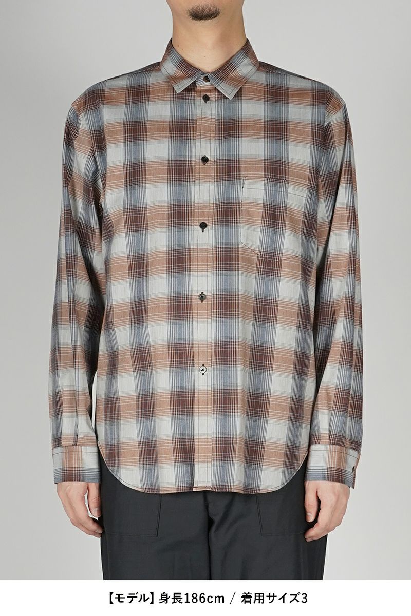 SUGARHILL(シュガーヒル)YAK OMBRE PLAID REGULAR COLLAR BLOUSE ヤクオンブレプレイド レギュラーカラーブラウス 2441000504 -9