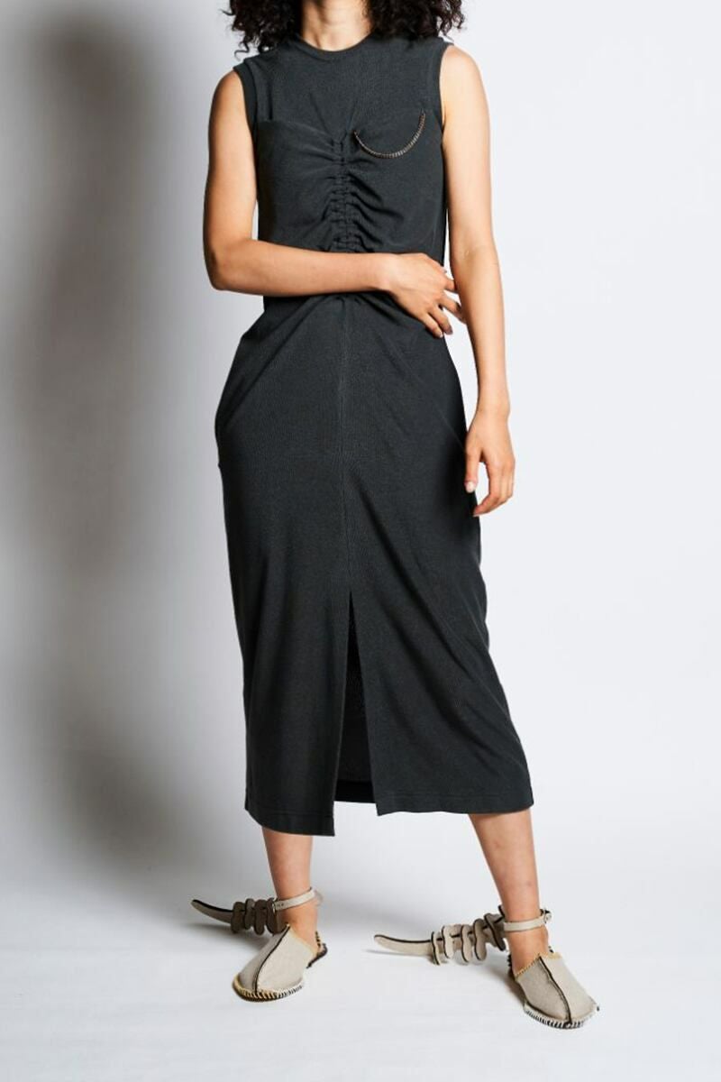 YOHEI OHNO(ヨーヘイオオノ)YOHEI OHNO(ヨーヘイオオノ) front shirring pile dress フロントシャーリングパイルドレス OH-21S-DR6 -2
