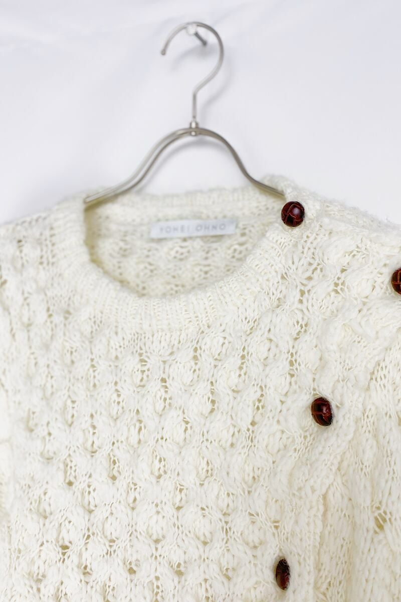 YOHEI OHNO(ヨーヘイオオノ)YOHEI OHNO(ヨーヘイオオノ) leather button acryl knit レザーボタンアクリルニット OH-20A-KN1 OH-20A-KN1 -3