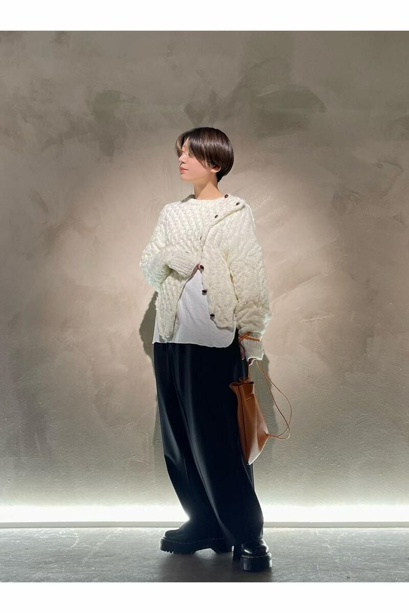 YOHEI OHNO(ヨーヘイオオノ)YOHEI OHNO(ヨーヘイオオノ) leather button acryl knit レザーボタンアクリルニット OH-20A-KN1 OH-20A-KN1 -13