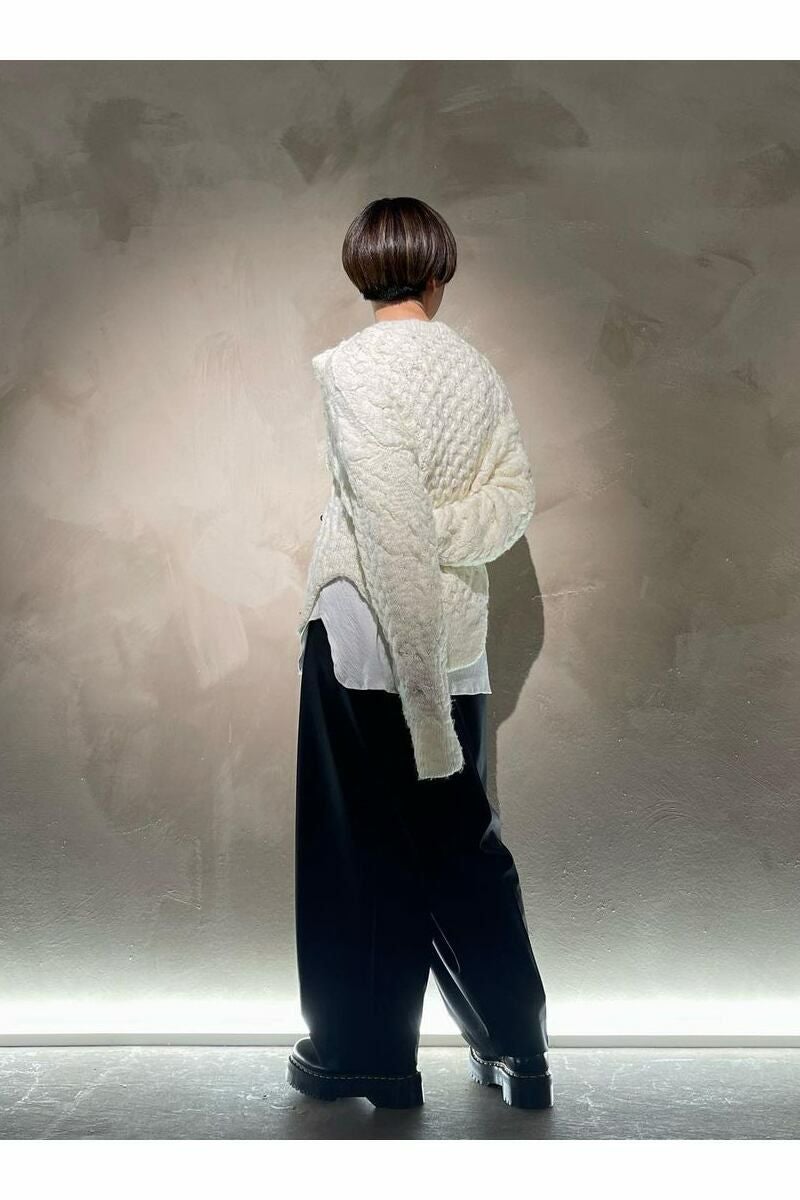 YOHEI OHNO(ヨーヘイオオノ)YOHEI OHNO(ヨーヘイオオノ) leather button acryl knit レザーボタンアクリルニット OH-20A-KN1 OH-20A-KN1 -14