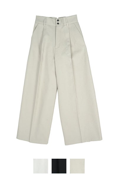 Liyoca(リヨカ)コットンヘビーフレンチ タックワイドパンツ J9307