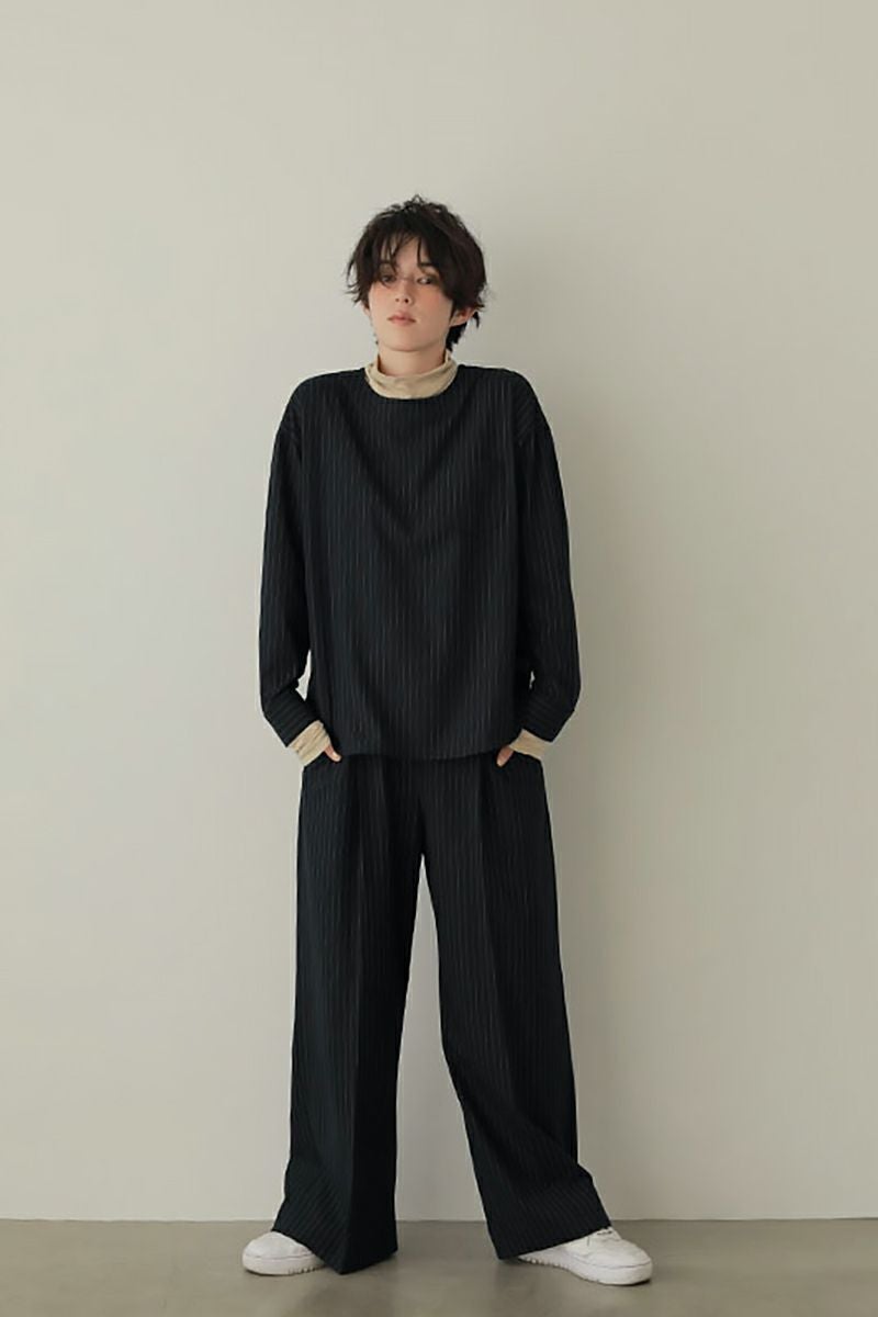 ETRE TOKYO(エトレトウキョウ)セミワイドタックスリットパンツ 1223120042 -1