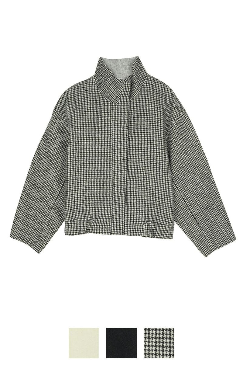 Audrey and John Wadビーバーウールスタンドカラーショートコート H9203