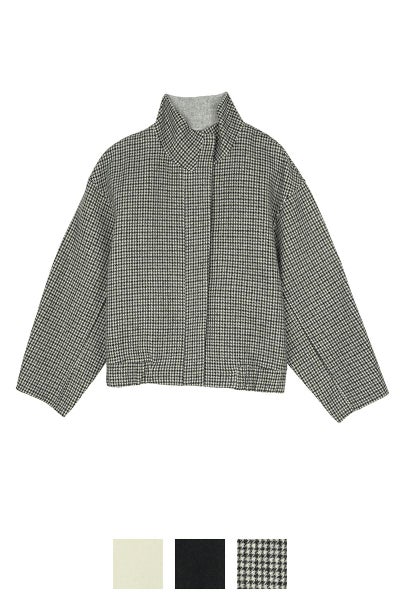 Audrey and John Wadビーバーウールスタンドカラーショートコート H9203