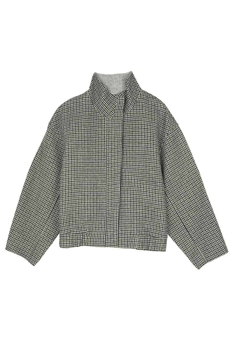 Audrey and John Wadビーバーウールスタンドカラーショートコート H9203 -1