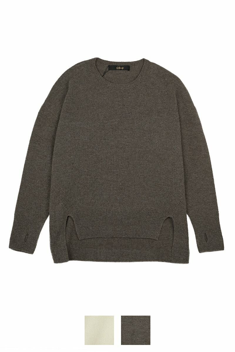 squady(スカディ)ラムズウールホールガーメントクルーネックプルオーバーニット 604-3775