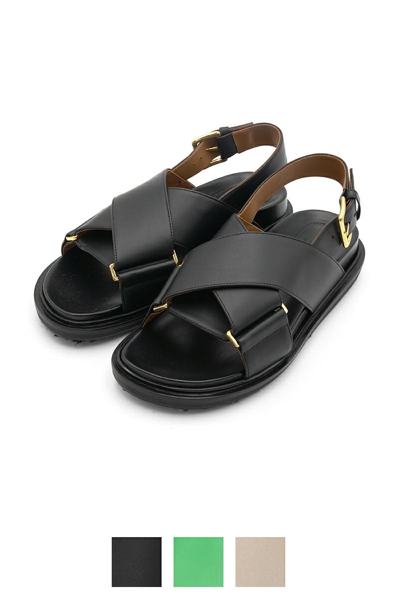 MARNI(マルニ)レザー製クリスクロスサンダル FBMS005201P3614