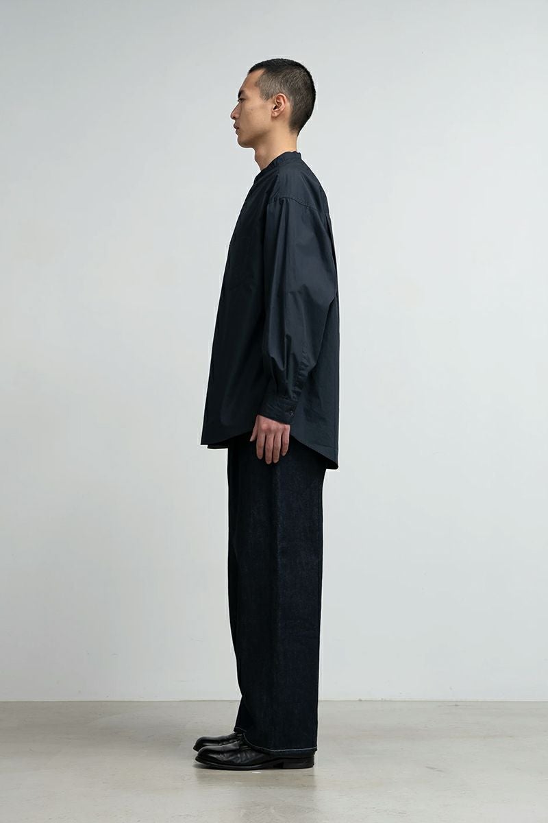Graphpaper(グラフペーパー)Broad L/S Oversized Band Collar Shirt ブロード長袖オーバーサイズバンドカラーシャツ GM243-50002B -2