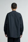Graphpaper(グラフペーパー)Broad L/S Oversized Band Collar Shirt ブロード長袖オーバーサイズバンドカラーシャツ GM243-50002B -6