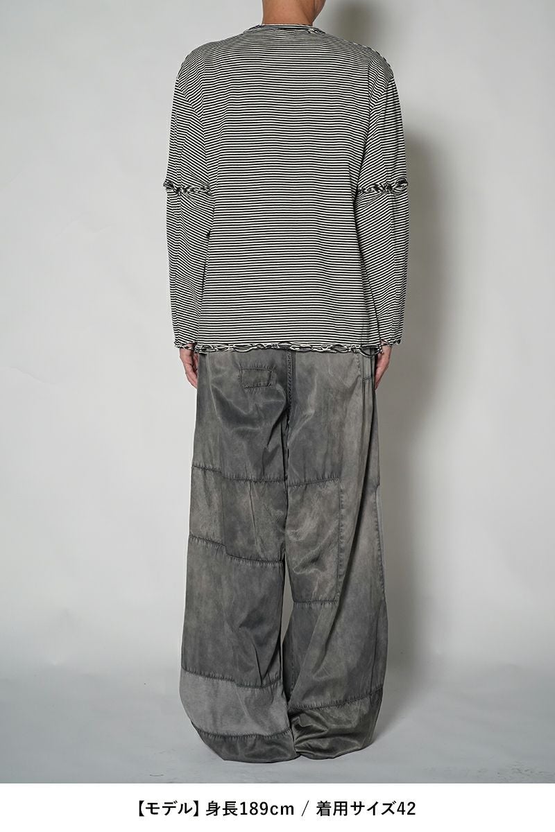 Maison MIHARA YASUHIRO(メゾン ミハラヤスヒロ)Repair Satin Pants リペアサテンパンツ B13PT092 -14