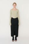 JANE SMITH(ジェーンスミス)WOOL RAYON FRONT OPEN LONG SKIRT ウールレーヨンフロントオープンロングスカート 24SSK-#423L -1