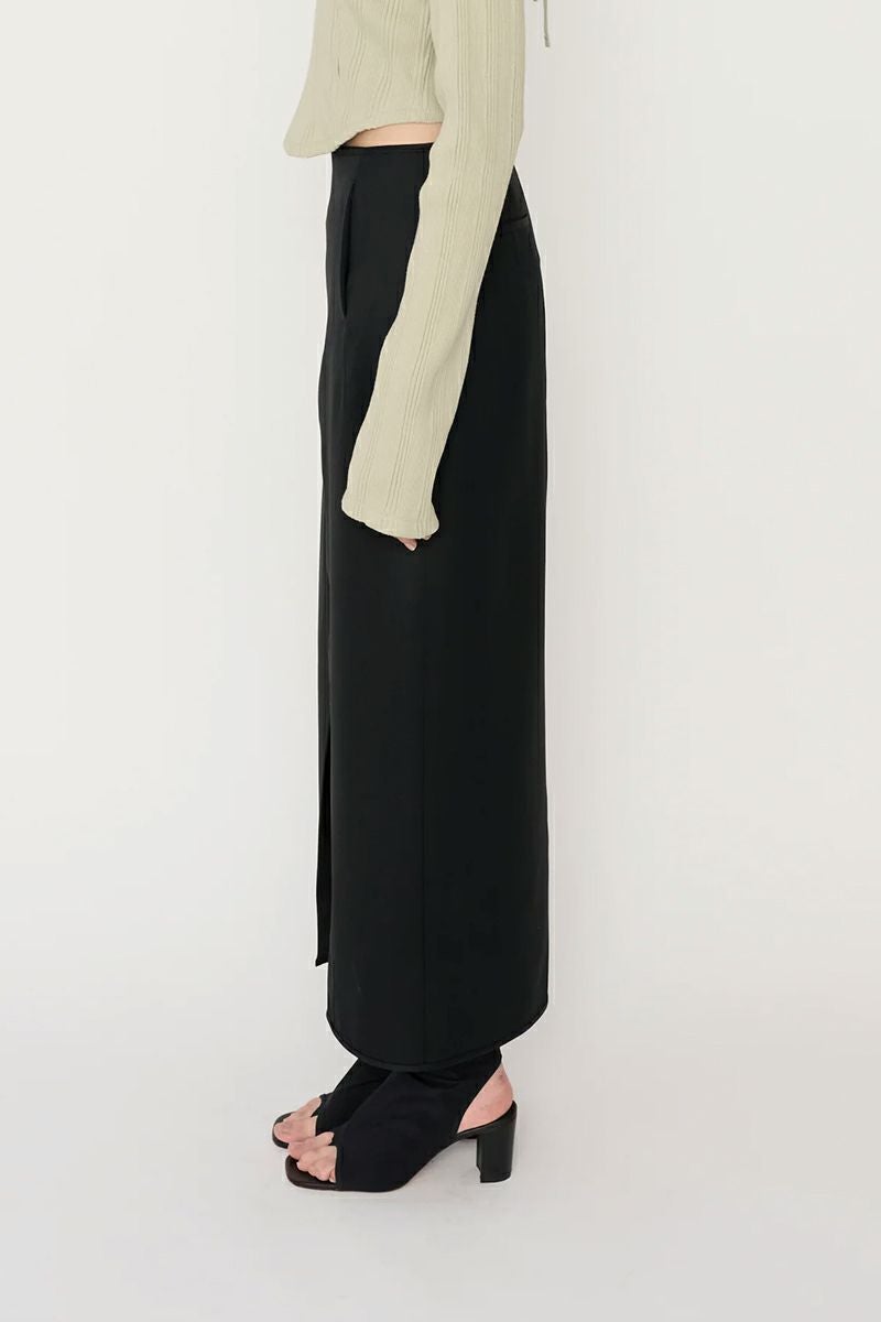 JANE SMITH(ジェーンスミス)WOOL RAYON FRONT OPEN LONG SKIRT ウールレーヨンフロントオープンロングスカート 24SSK-#423L -5