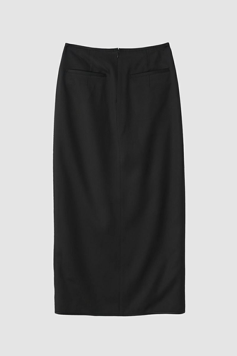 JANE SMITH(ジェーンスミス)WOOL RAYON FRONT OPEN LONG SKIRT ウールレーヨンフロントオープンロングスカート 24SSK-#423L -9