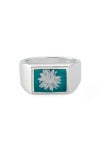 XOLO(ショロ)Signet Ring with Teal Flower シグネットリング ティールフラワー XOR083