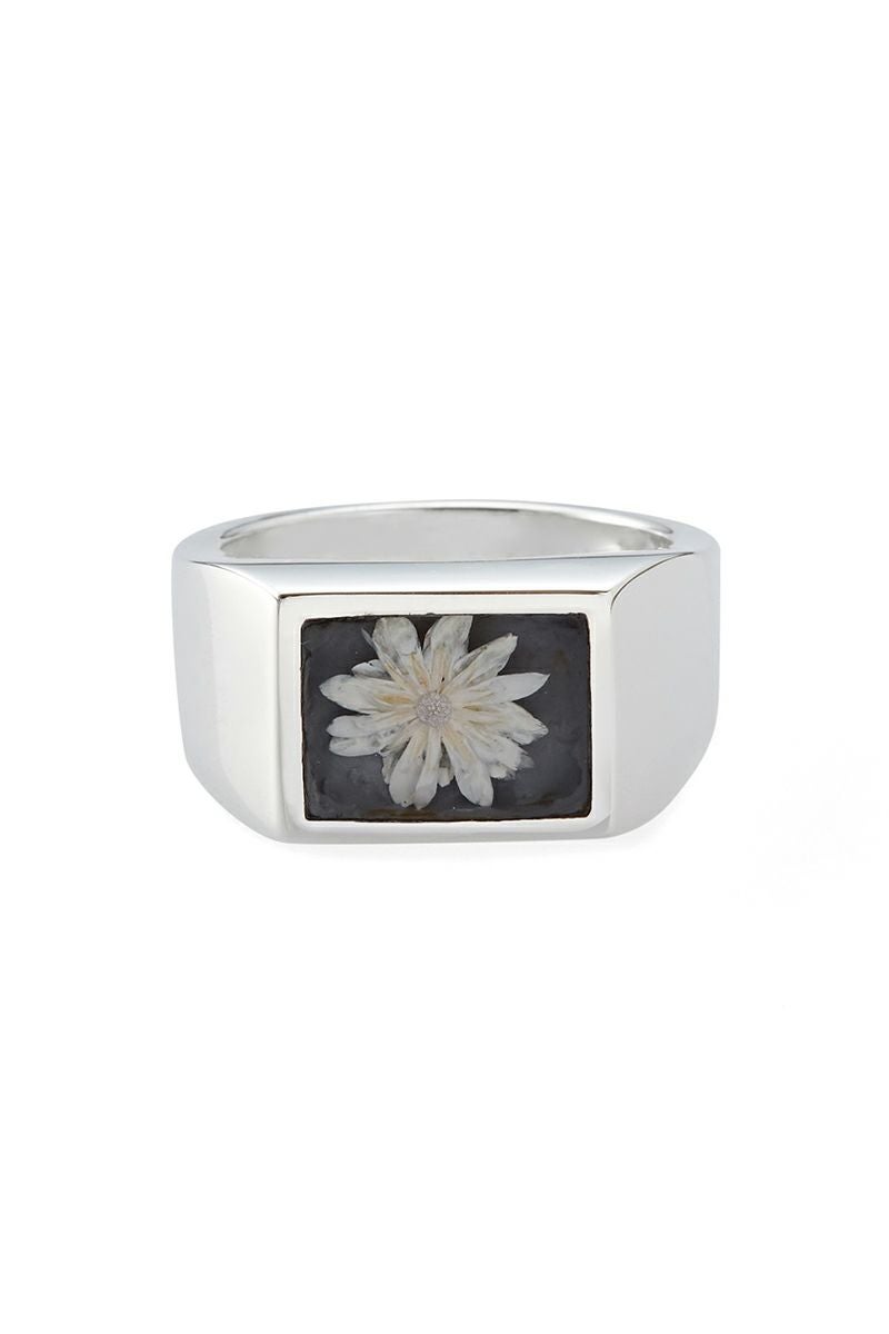 XOLO(ショロ) | XOLO(ショロ) Signet Ring with Gray Flower 