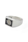 XOLO(ショロ)Signet Ring with Gray Flower シグネットリング グレーフラワー XOR084 -1