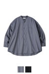 Graphpaper(グラフペーパー)Silicon Poplin Oversized Band Collar Shirt シリコンポプリンオーバーサイズバンドカラーシャツ GM243-50145