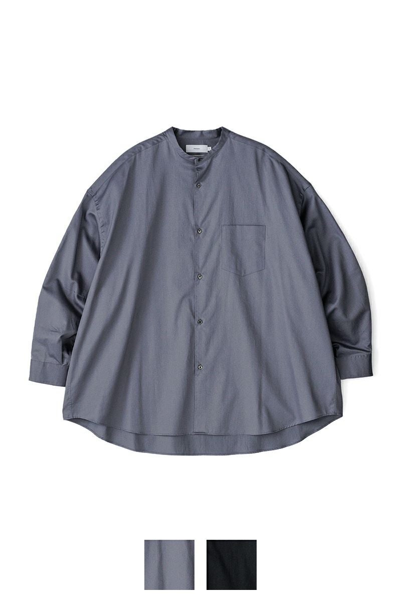 Graphpaper(グラフペーパー)Silicon Poplin Oversized Band Collar Shirt シリコンポプリンオーバーサイズバンドカラーシャツ GM243-50145