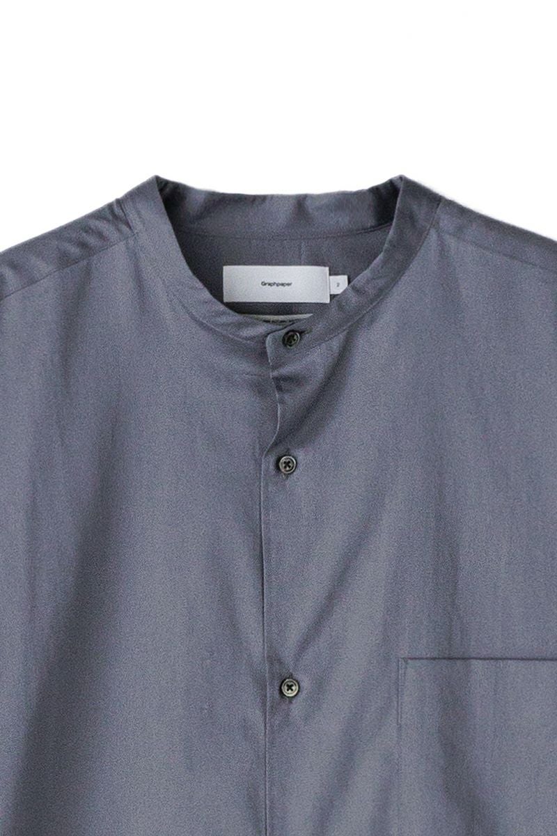 Graphpaper(グラフペーパー)Silicon Poplin Oversized Band Collar Shirt シリコンポプリンオーバーサイズバンドカラーシャツ GM243-50145 -1