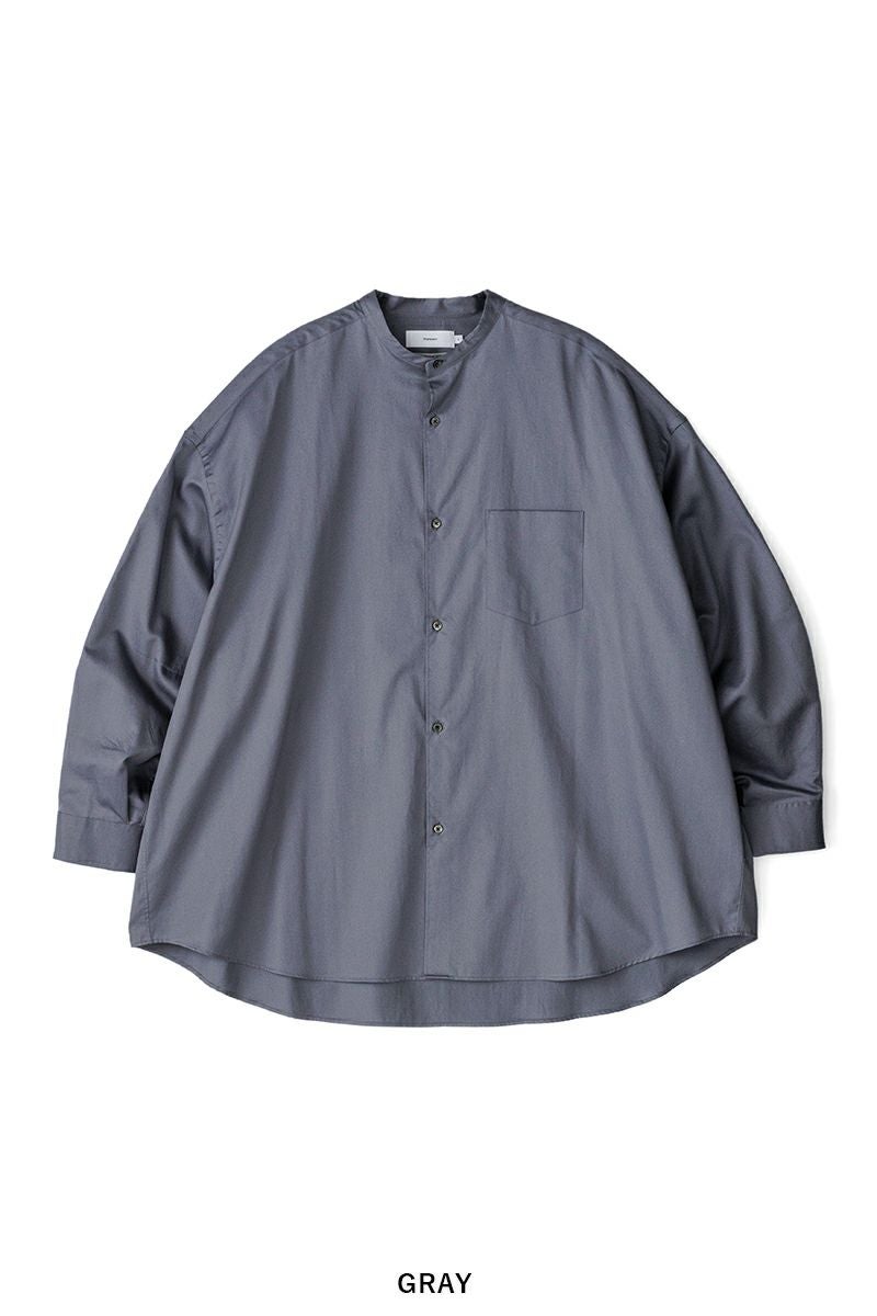Graphpaper(グラフペーパー)Silicon Poplin Oversized Band Collar Shirt シリコンポプリンオーバーサイズバンドカラーシャツ GM243-50145 -4