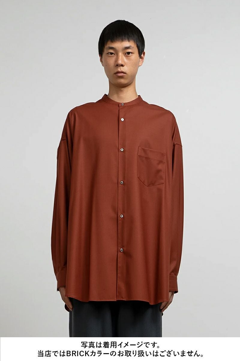 Graphpaper(グラフペーパー)Silicon Poplin Oversized Band Collar Shirt シリコンポプリンオーバーサイズバンドカラーシャツ GM243-50145 -6