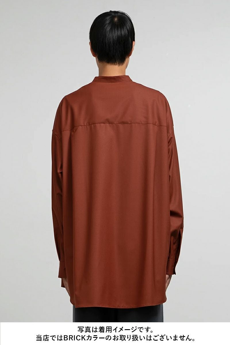 Graphpaper(グラフペーパー)Silicon Poplin Oversized Band Collar Shirt シリコンポプリンオーバーサイズバンドカラーシャツ GM243-50145 -8