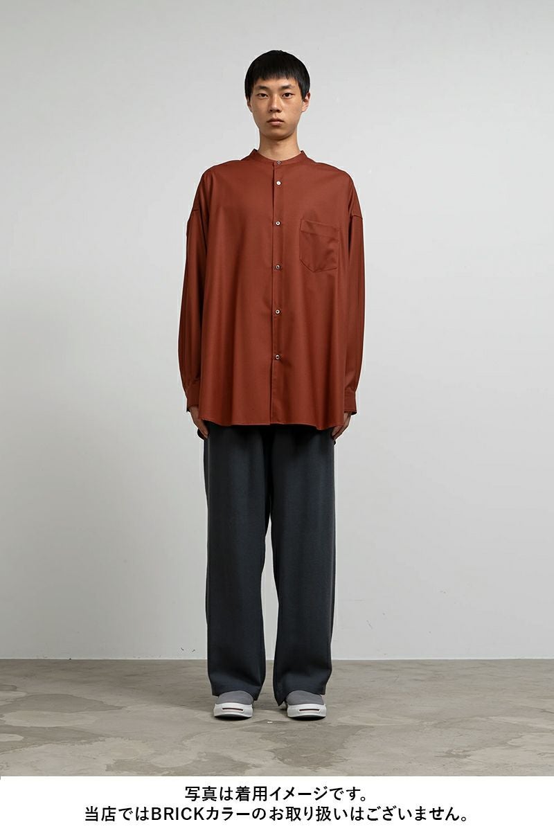 Graphpaper(グラフペーパー)Silicon Poplin Oversized Band Collar Shirt シリコンポプリンオーバーサイズバンドカラーシャツ GM243-50145 -9
