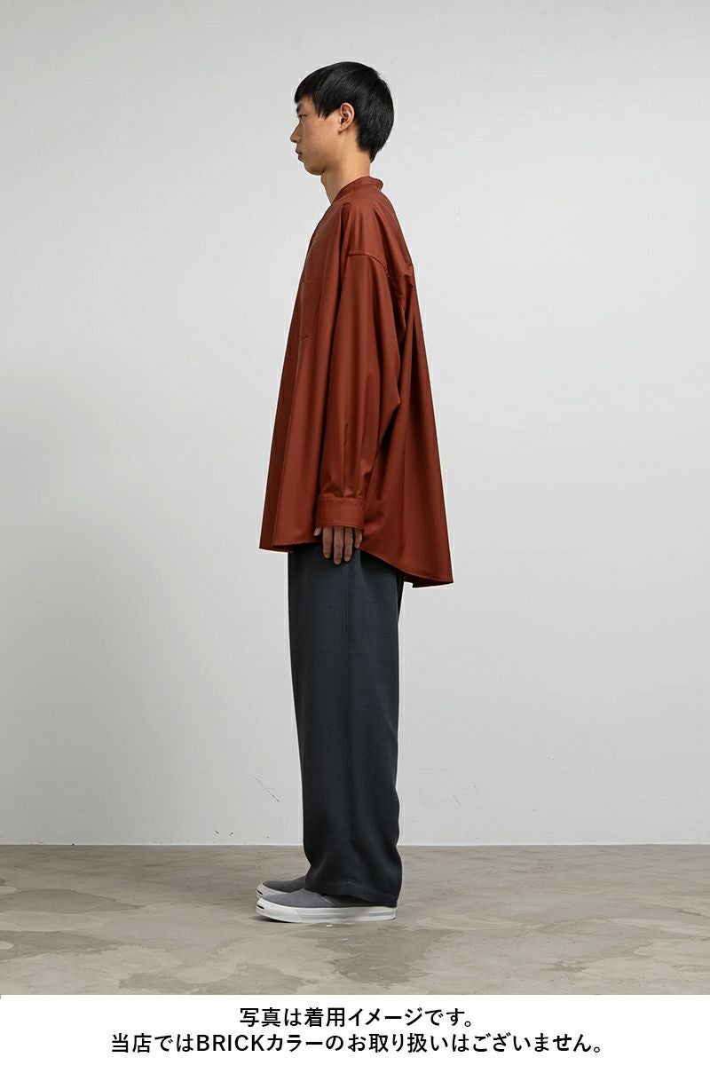 Graphpaper(グラフペーパー)Silicon Poplin Oversized Band Collar Shirt シリコンポプリンオーバーサイズバンドカラーシャツ GM243-50145 -10