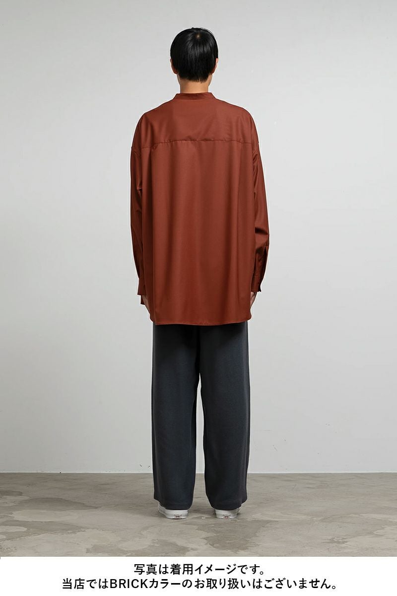 Graphpaper(グラフペーパー)Silicon Poplin Oversized Band Collar Shirt シリコンポプリンオーバーサイズバンドカラーシャツ GM243-50145 -11
