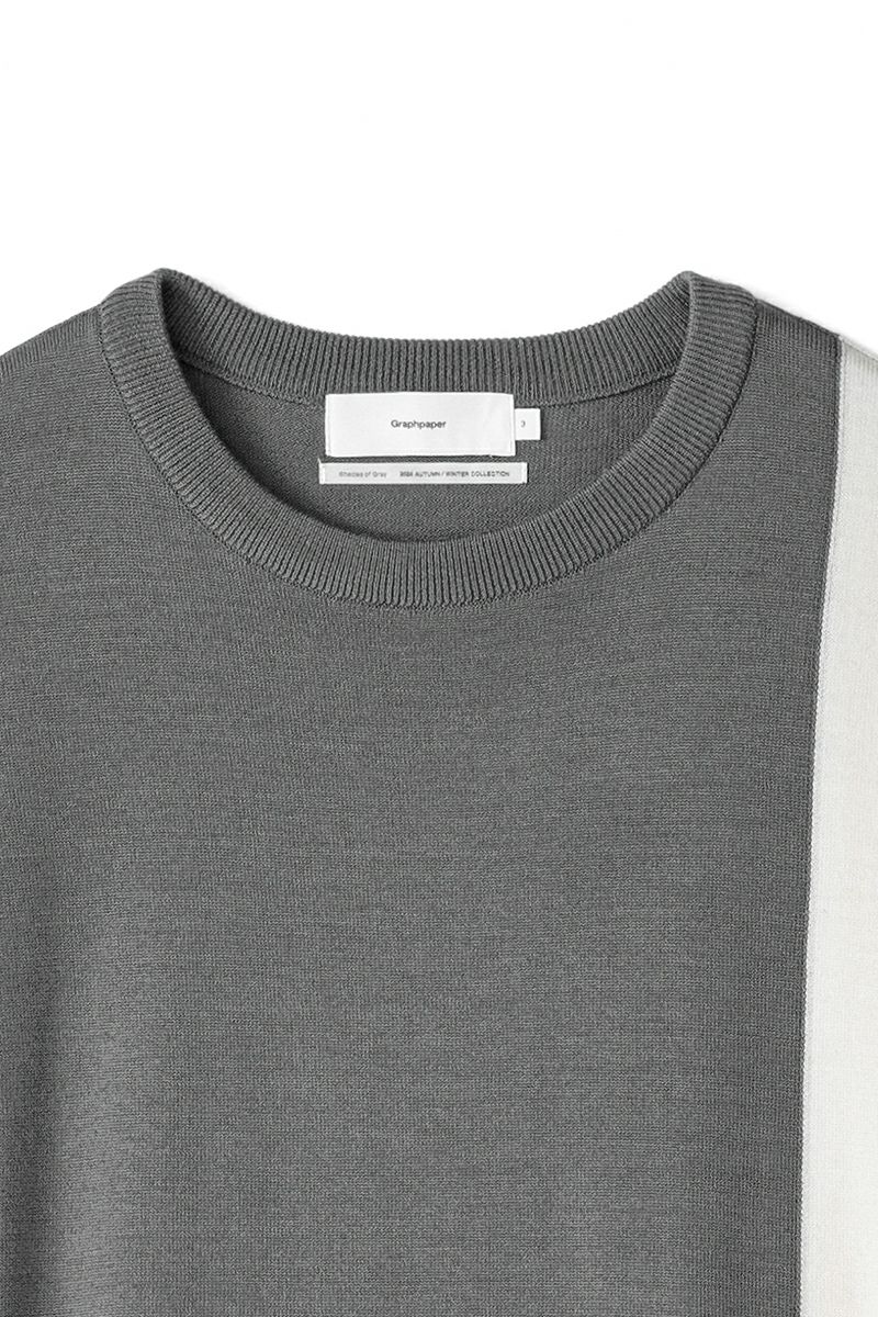 Graphpaper(グラフペーパー)Fine Wool Intarsia Knit ファインウールインターシャニット GU243-80139 -1