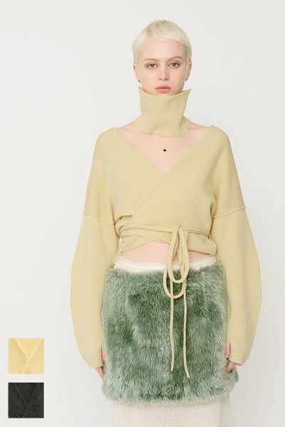 JANE SMITH(ジェーンスミス)7G CACHECOEUR CARDIGAN WITH NECK WARMER 7Gカシュクールカーディガンウィズネックウォーマー 24WKN-#682L