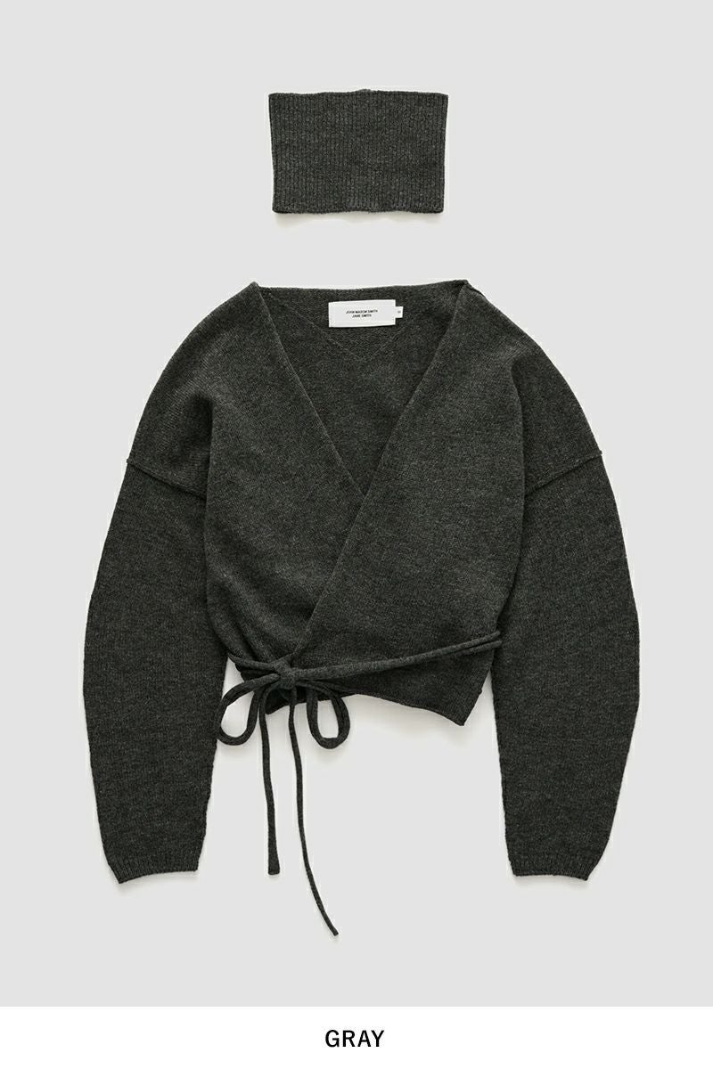 JANE SMITH(ジェーンスミス)7G CACHECOEUR CARDIGAN WITH NECK WARMER 7Gカシュクールカーディガンウィズネックウォーマー 24WKN-#682L -12