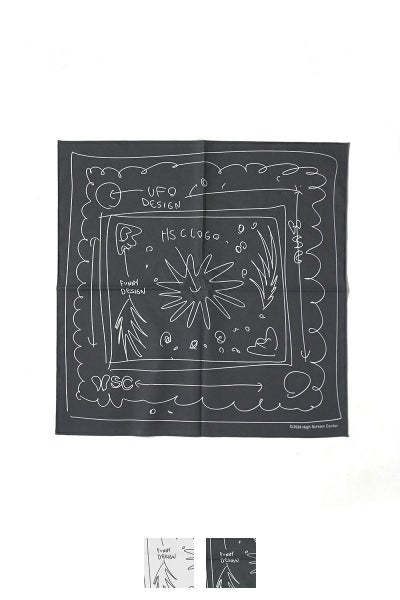 High Scream Center(ハイスクリームセンター)ROUGH SKETCH BANDANA ラフスケッチバンダナ HSC24FW-AC06