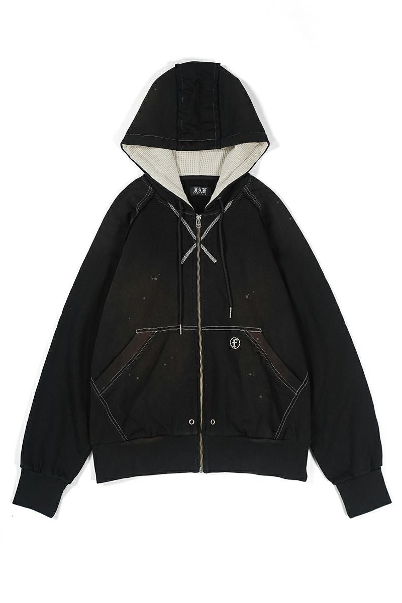 FAF(エフエーエフ)AGED ZIP UP HOODIE エイジドジップアップフーディ 002341204 -1
