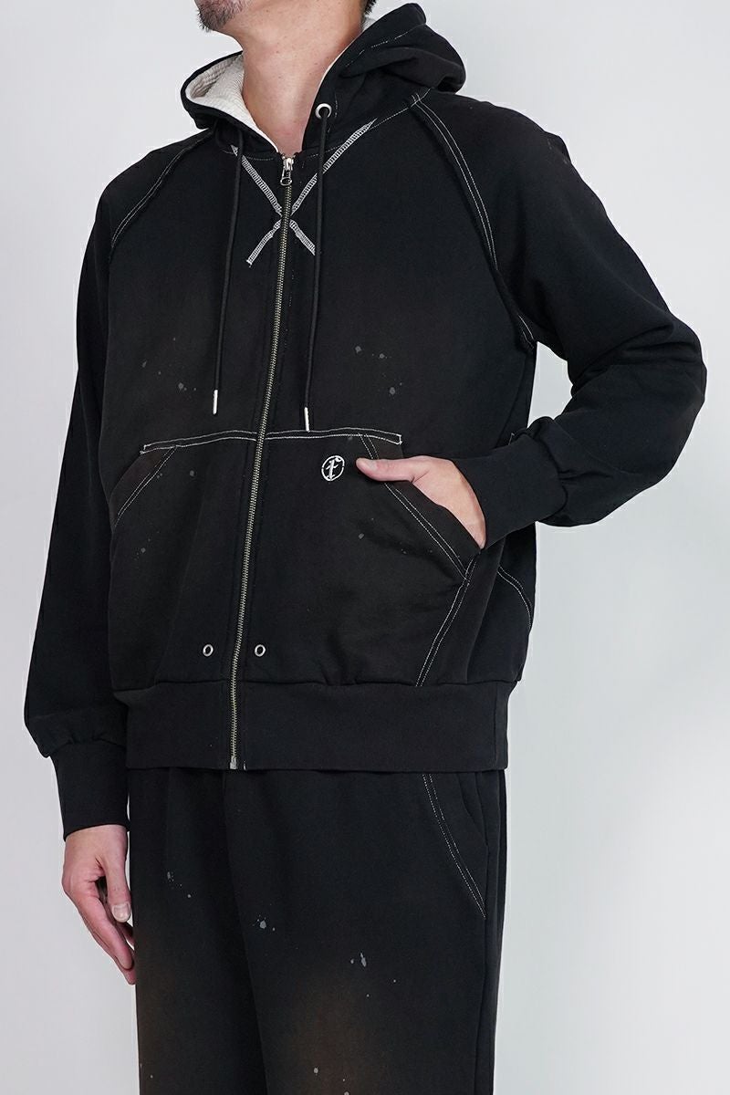 FAF(エフエーエフ) | FAF(エフエーエフ)AGED ZIP UP HOODIE エイジド