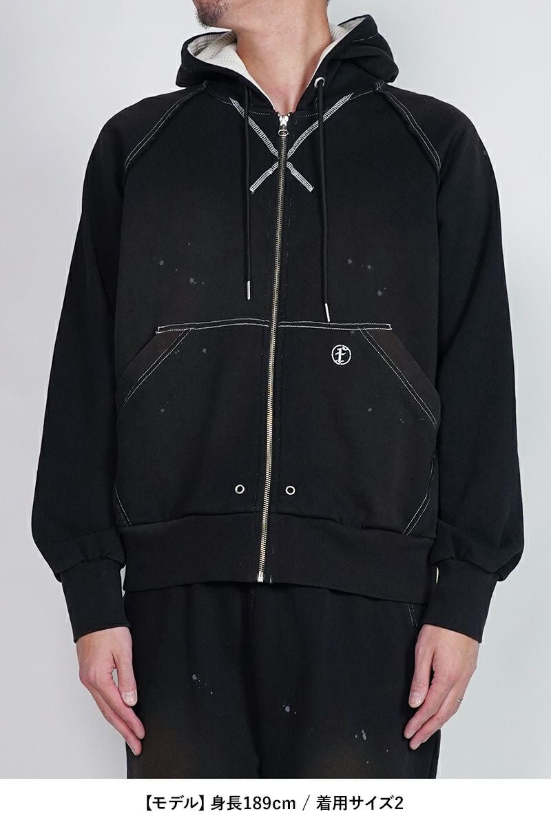 FAF(エフエーエフ) | FAF(エフエーエフ)AGED ZIP UP HOODIE エイジド