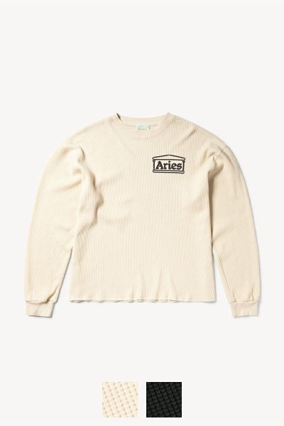 ARIES(アリーズ)Waffle LS Tee コットンワッフルジャージー ユニセックスロングスリーブTシャツ AR40666