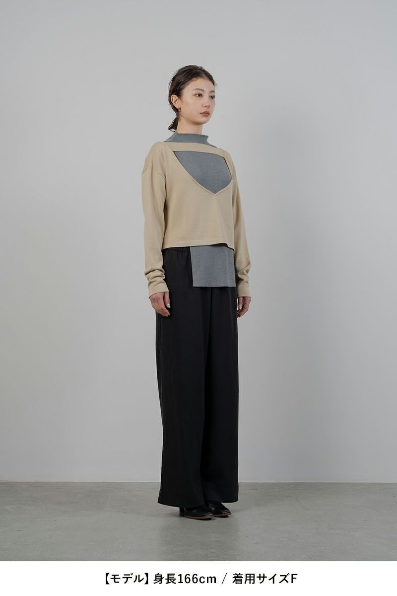 TAN(タン)COMBINATION KNITTED TOPS コンビネーションニットトップス TAN24FW-11 -2