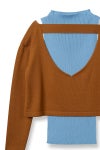 TAN(タン)COMBINATION KNITTED TOPS コンビネーションニットトップス TAN24FW-11 -23