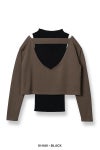 TAN(タン)COMBINATION KNITTED TOPS コンビネーションニットトップス TAN24FW-11 -24